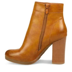 Bottines COGNAC Femme Fermeture éclair