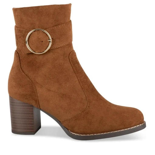 Bottines COGNAC Femme Motif Uni Fermeture éclair
