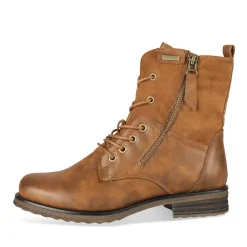 Bottines COGNAC Femme Motif Uni Lacets