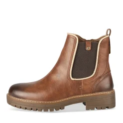 Bottines COGNAC Femme Motif Uni Fermeture éclair