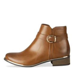 Bottines COGNAC Femme Motif Uni Fermeture éclair