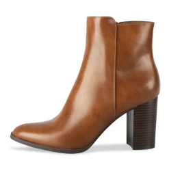 Bottines COGNAC Femme Motif Uni Fermeture éclair