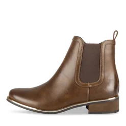 Bottines COGNAC Femme Motif Uni Fermeture éclair