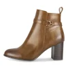 Bottines COGNAC Femme Motif Uni Fermeture éclair