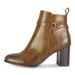 Bottines COGNAC Femme Motif Uni Fermeture éclair