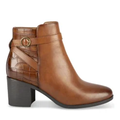 Bottines COGNAC Femme Motif Uni Fermeture éclair