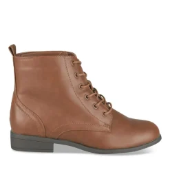 Bottines COGNAC Femme Motif Uni Lacets