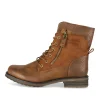 Bottines COGNAC Femme Motif Animal Lacets