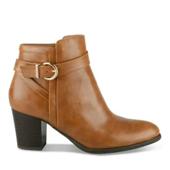 Bottines COGNAC Femme Motif Uni Fermeture éclair