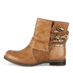 Bottines COGNAC Femme Motif Animal Fermeture éclair