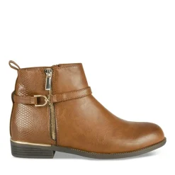 Bottines COGNAC Femme Motif Uni Fermeture éclair