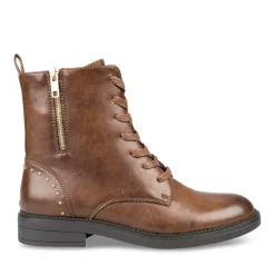 Bottines COGNAC Femme Motif Uni Fermeture éclair