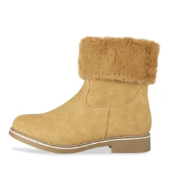Bottines COGNAC Femme Motif Uni Fermeture éclair