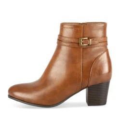 Bottines COGNAC Femme Motif Uni Fermeture éclair