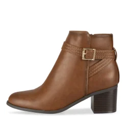 Bottines COGNAC Femme Motif Uni Fermeture éclair