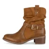 Bottines COGNAC Femme Motif Uni Fermeture éclair