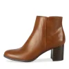 Bottines COGNAC Femme Motif Uni Fermeture éclair