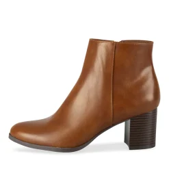 Bottines COGNAC Femme Motif Uni Fermeture éclair