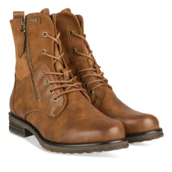 Bottines COGNAC Femme Motif Uni Lacets