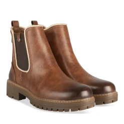 Bottines COGNAC Femme Motif Uni Fermeture éclair