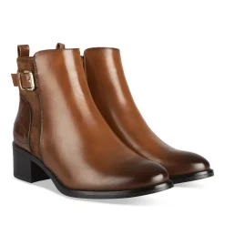 Bottines COGNAC Femme Motif Uni Fermeture éclair