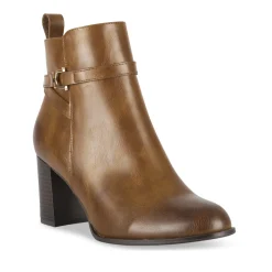 Bottines COGNAC Femme Motif Uni Fermeture éclair