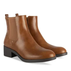 Bottines COGNAC Femme Motif Uni Fermeture éclair