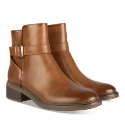 Bottines COGNAC Femme Motif Uni Fermeture éclair
