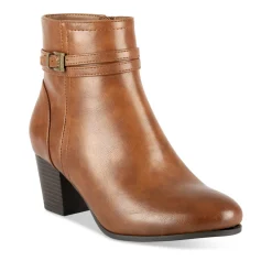 Bottines COGNAC Femme Motif Uni Fermeture éclair