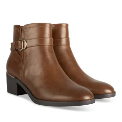Bottines COGNAC Femme Motif Uni Fermeture éclair