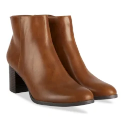 Bottines COGNAC Femme Motif Uni Fermeture éclair