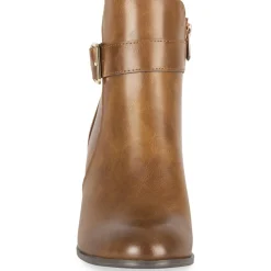 Bottines COGNAC Femme Motif Uni Fermeture éclair
