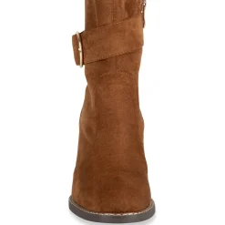 Bottines COGNAC Femme Motif Uni Fermeture éclair