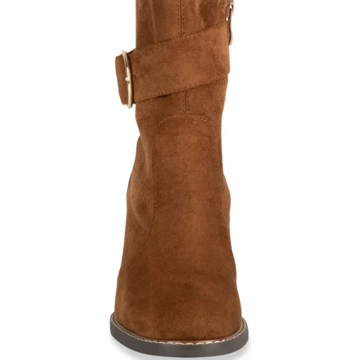 Bottines COGNAC Femme Motif Uni Fermeture éclair