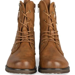 Bottines COGNAC Femme Motif Uni Lacets