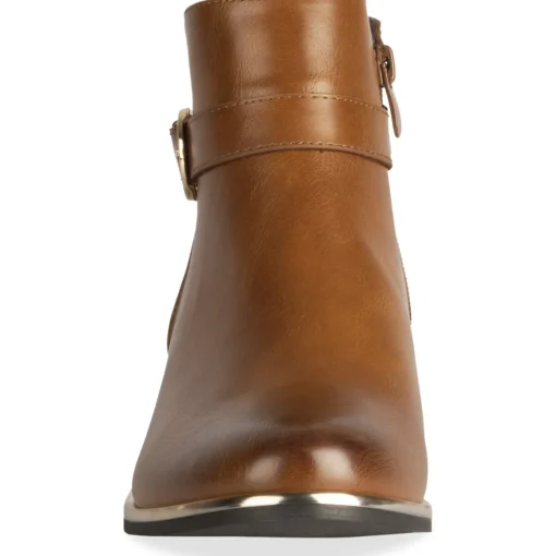 Bottines COGNAC Femme Motif Uni Fermeture éclair