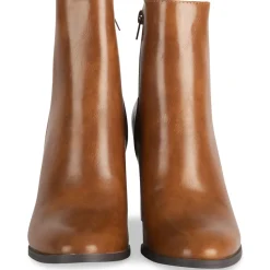 Bottines COGNAC Femme Motif Uni Fermeture éclair