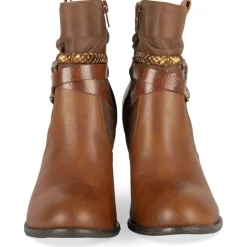 Bottines COGNAC Femme Motif Uni Fermeture éclair