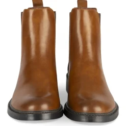 Bottines COGNAC Femme Motif Uni Elastique