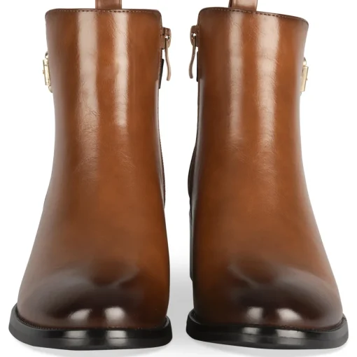 Bottines COGNAC Femme Motif Uni Fermeture éclair