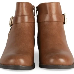 Bottines COGNAC Femme Motif Animal Fermeture éclair