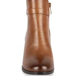 Bottines COGNAC Femme Motif Uni Fermeture éclair