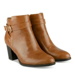 Bottines COGNAC Femme Motif Uni Fermeture éclair
