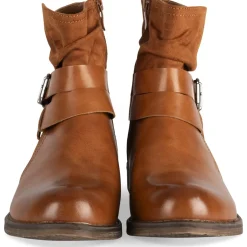 Bottines COGNAC Femme Motif Uni Fermeture éclair