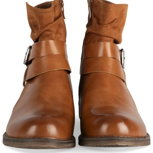 Bottines COGNAC Femme Motif Uni Fermeture éclair