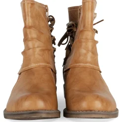 Bottines COGNAC Femme Motif Animal Fermeture éclair