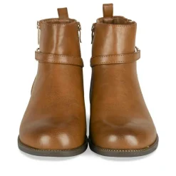 Bottines COGNAC Femme Motif Uni Fermeture éclair