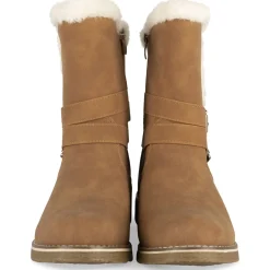 Bottines COGNAC Femme Motif Fausse Fourrure Fermeture éclair