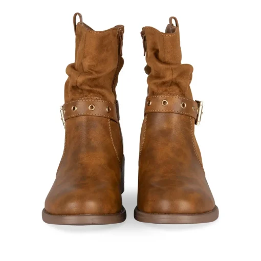 Bottines COGNAC Femme Motif Uni Fermeture éclair