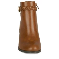 Bottines COGNAC Femme Motif Uni Fermeture éclair